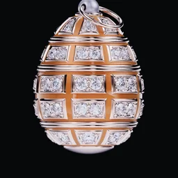 An EGG$ Core in rose gold, banded with diamonds